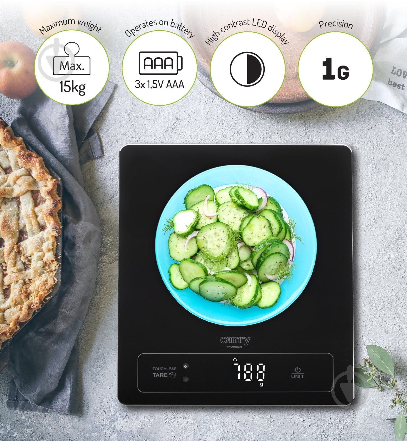 Весы кухонные Camry CR3175B - фото 8 Весы кухонные Camry CR3175B - фото 8