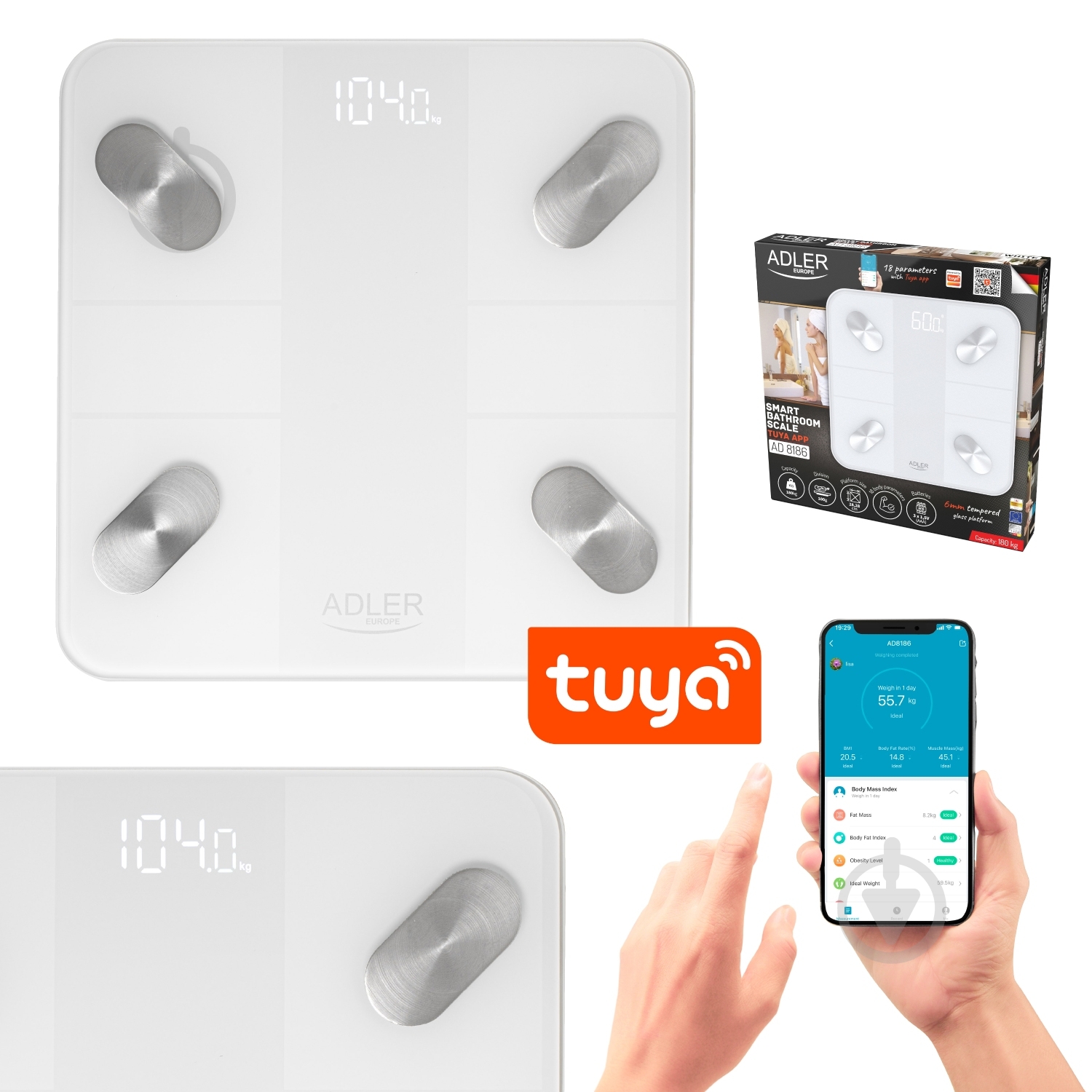 Весы напольные Adler AD8186W - фото 4