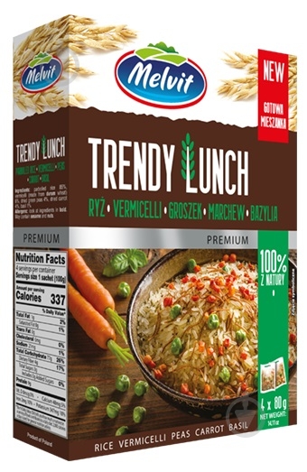 Смесь Melvit Trendy Lunch рис вермишель горох и морковь 320 г - фото 1