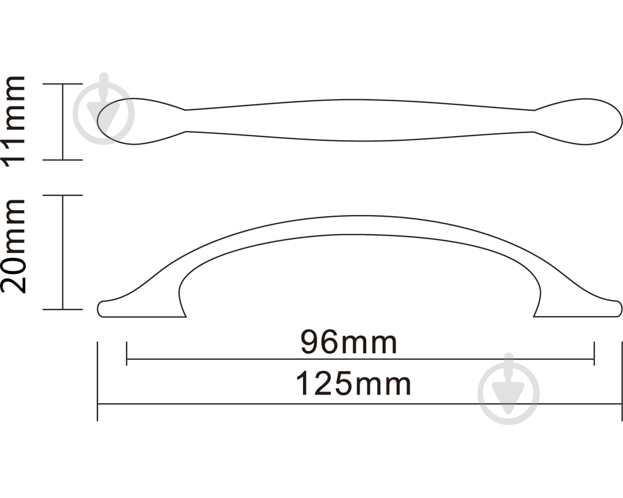 Мебельная ручка скоба DC SS 6526 G2 96 мм хром - фото 2