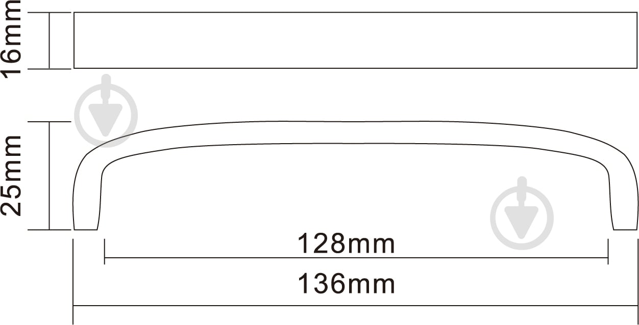 Меблева ручка скоба DC UN 4504 128 мм хром - фото 3