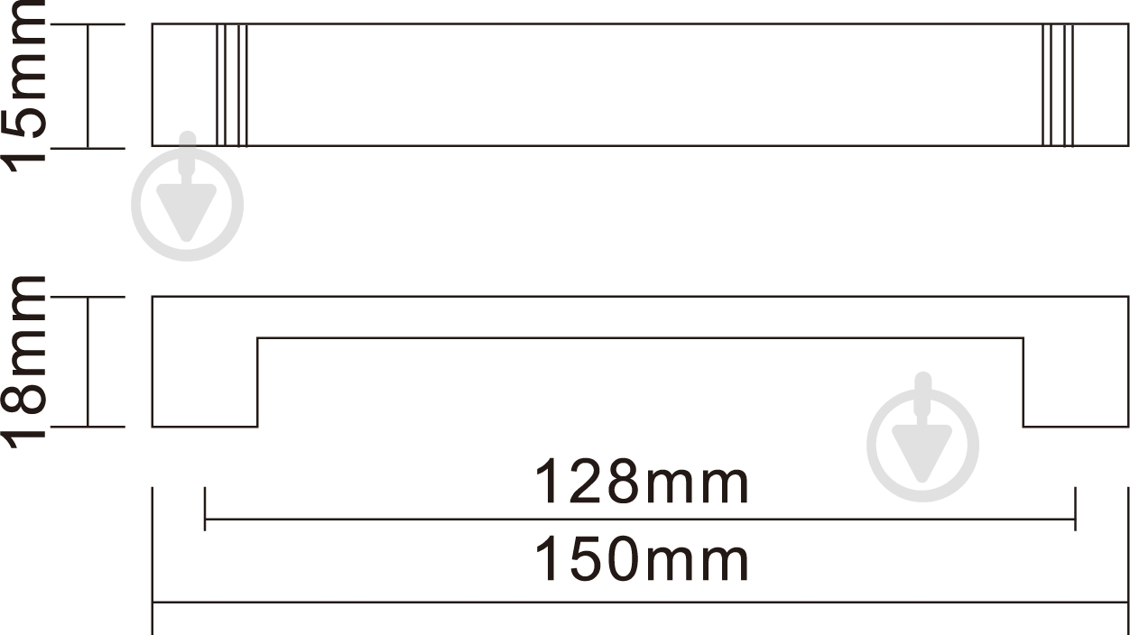 Мебельная ручка скоба DC UN 4906 128 мм матовый никель - фото 3