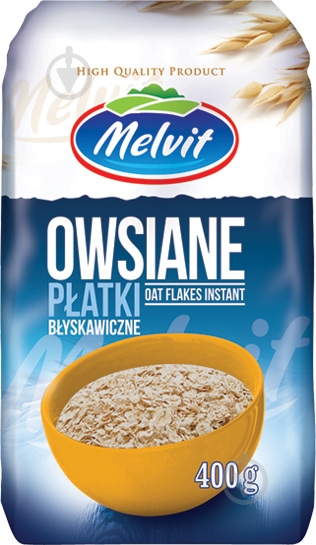 Хлопья овсяные Melvit быстрого приготовления 400 г - фото 1 Хлопья овсяные Melvit быстрого приготовления 400 г - фото 1