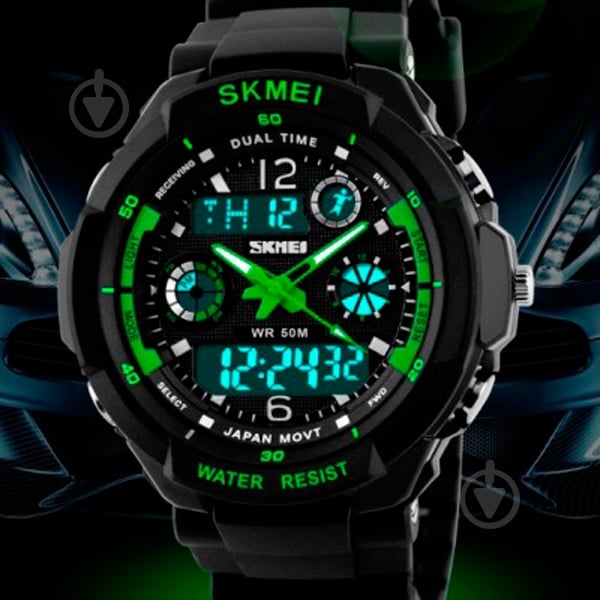 Наручний годинник чоловічий S-Shock Green 0931 Skmei - фото 3