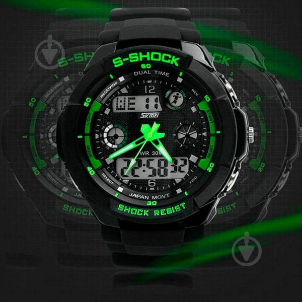 Наручний годинник чоловічий S-Shock Green 0931 Skmei - фото 4