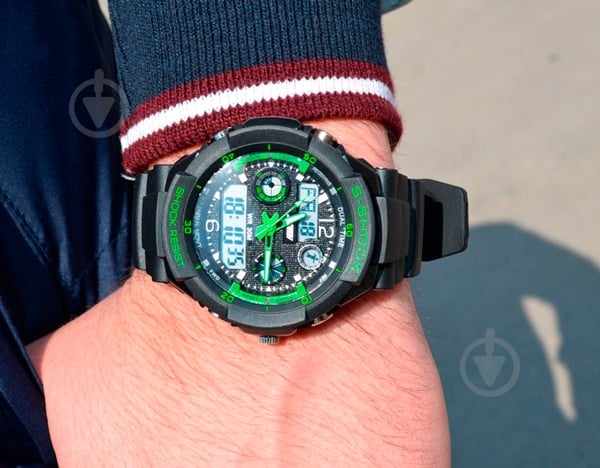 Наручний годинник чоловічий S-Shock Green 0931 Skmei - фото 7
