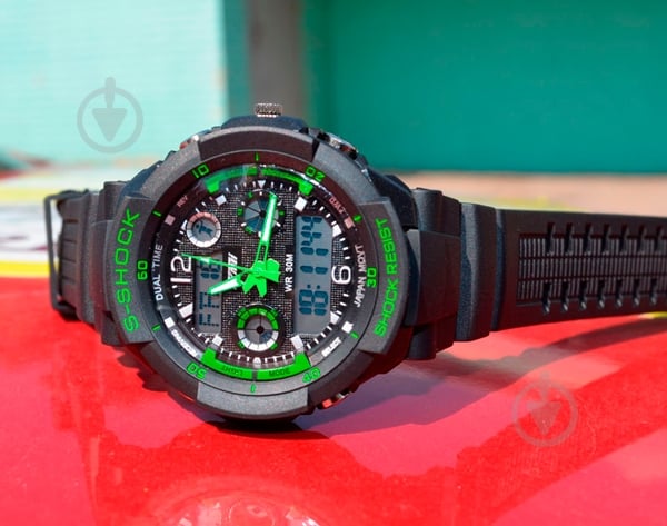 Наручний годинник чоловічий S-Shock Green 0931 Skmei - фото 8