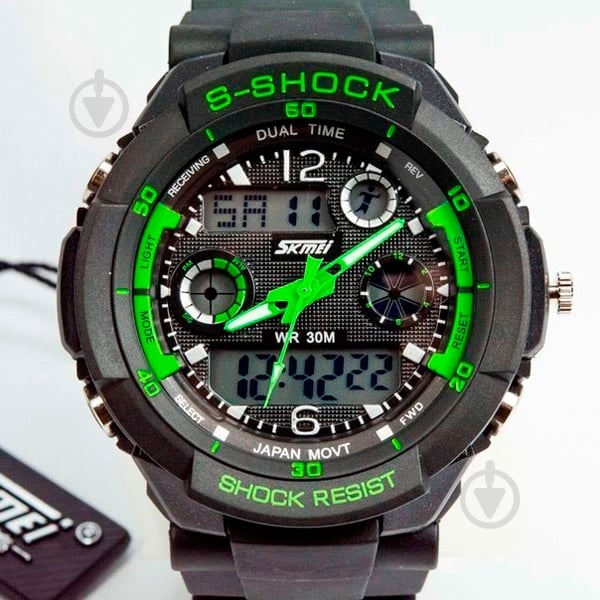 Наручний годинник чоловічий S-Shock Green 0931 Skmei - фото 9