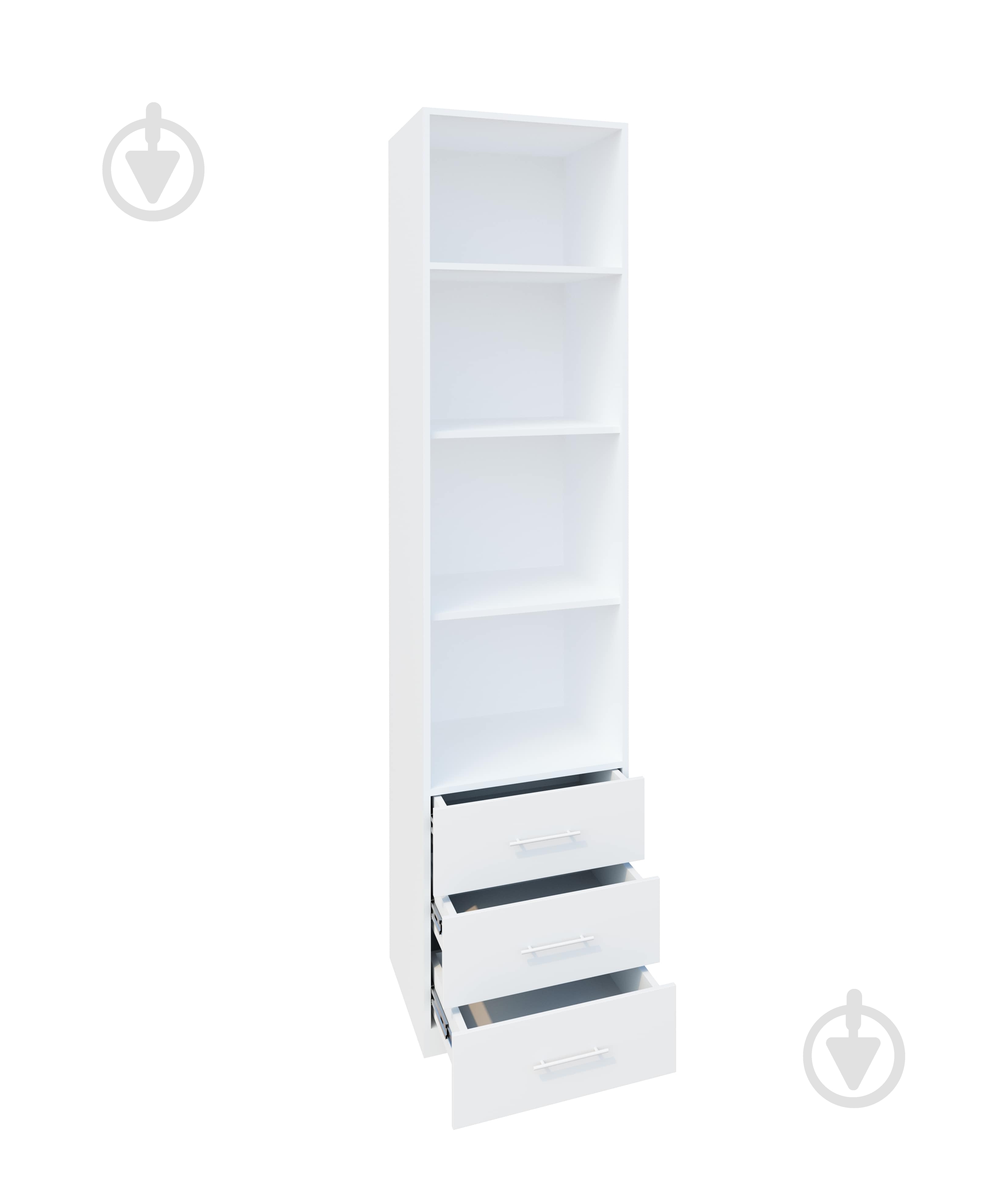 Пенал Світ Меблів Crystal 2250х500х600 мм німфея альба лакований білий - фото 3 Пенал Світ Меблів Crystal 2250х500х600 мм німфея альба лакований білий - фото 3