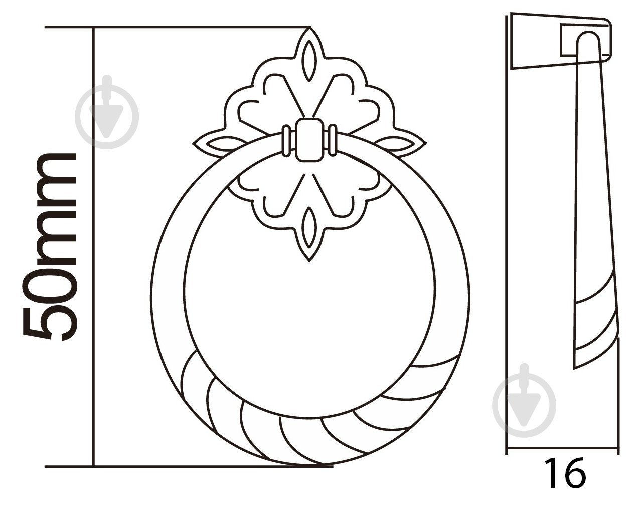 Меблева ручка кнопка DC К-130 G4 бронза - фото 3