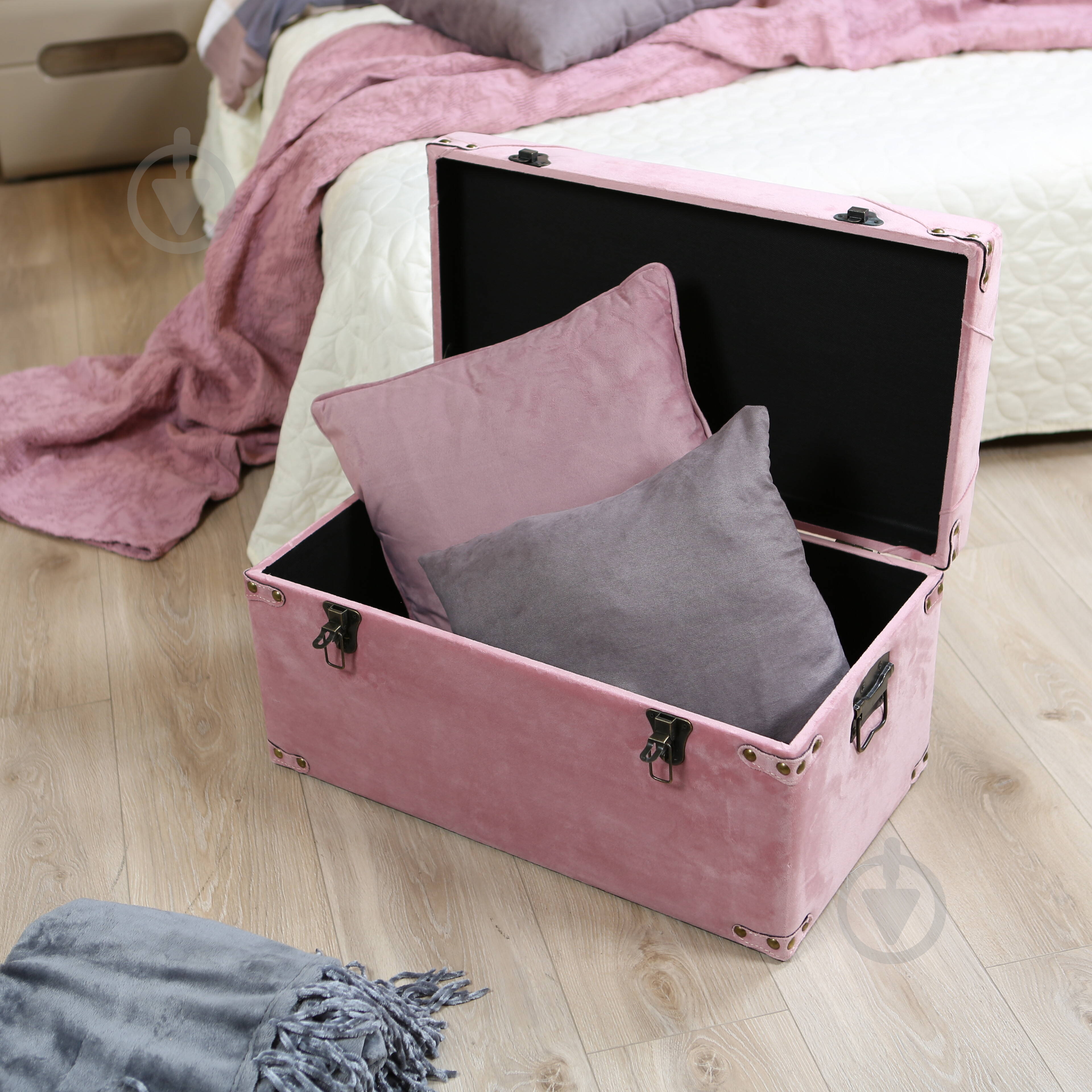 Сундук-пуф Art&Crafts Велюр 330x350x640 мм пудровый - фото 4 Сундук-пуф Art&Crafts Велюр 330x350x640 мм пудровый - фото 4
