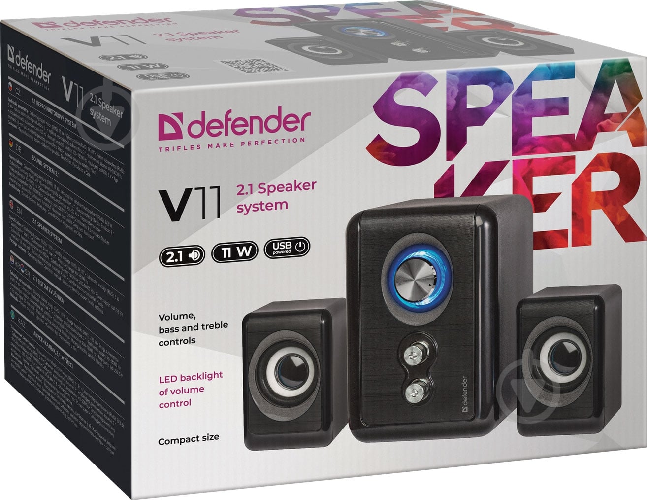 Акустическая система Defender V11 2.1 black 65111 - фото 4