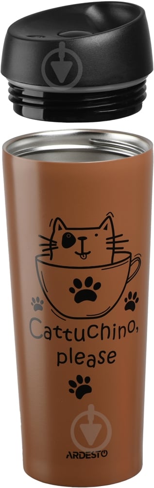 Термочашка Ardesto Coffee time (Cat) 450 мл AR2645DMM - фото 2