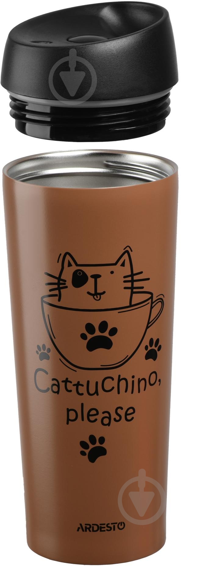 Термочашка Ardesto Coffee time Cat 450 мл мокко AR2645DMM - фото 2