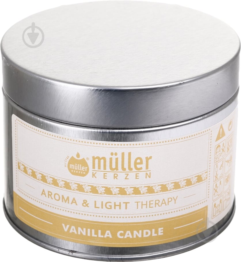 Свічка ароматична Müller-Kerzen Aroma & Light Terapy Ваніль 220 г - фото 1 Свічка ароматична Müller-Kerzen Aroma & Light Terapy Ваніль 220 г - фото 1