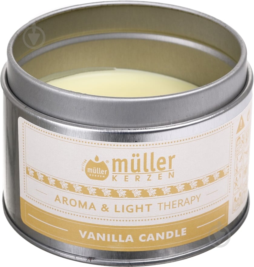 Свічка ароматична Müller-Kerzen Aroma & Light Terapy Ваніль 220 г - фото 3 Свічка ароматична Müller-Kerzen Aroma & Light Terapy Ваніль 220 г - фото 3