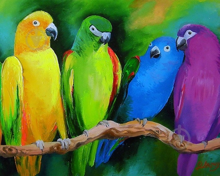 Набор со стразами на подрамнике Друзья попугая 40x50 см худ. Дарчук О. 40x50 см GoToArt - фото 1 Набор со стразами на подрамнике Друзья попугая 40x50 см худ. Дарчук О. 40x50 см GoToArt - фото 1