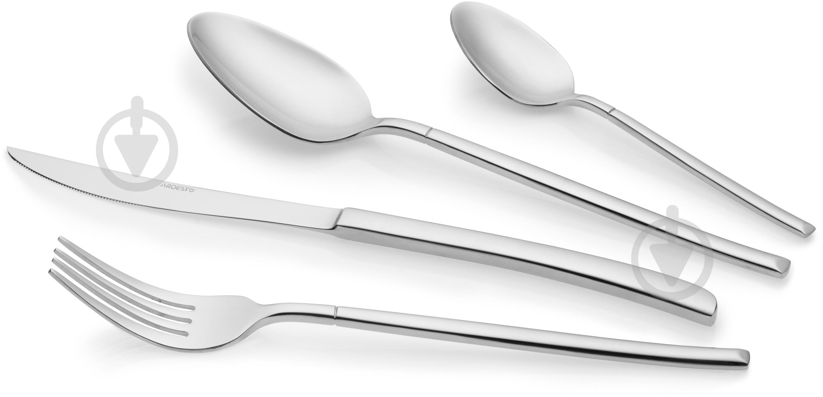 Набор столовых приборов Ardesto Black Mars Monza 24 шт. серебряный AR0724MS - фото 2 Набор столовых приборов Ardesto Black Mars Monza 24 шт. серебряный AR0724MS - фото 2
