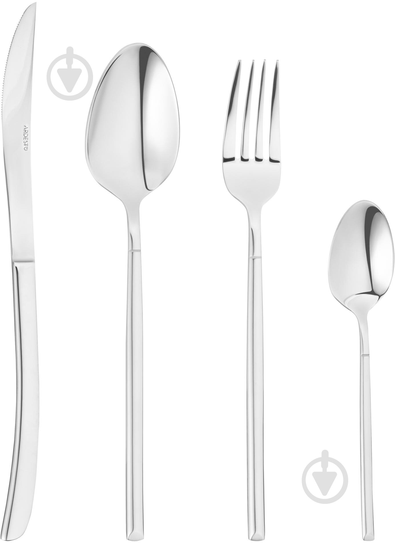Набор столовых приборов Ardesto Black Mars Monza 24 шт. серебряный AR0724MS - фото 1 Набор столовых приборов Ardesto Black Mars Monza 24 шт. серебряный AR0724MS - фото 1