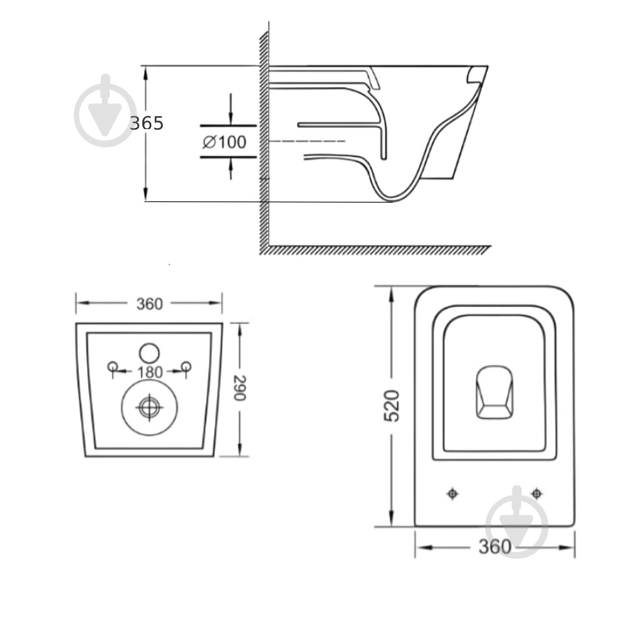 Унитаз подвесной Imprese BILOVEC DIY TWIST, 52*36*37см, сиденье Duroplast slow-closing - фото 2 Унитаз подвесной Imprese BILOVEC DIY TWIST, 52*36*37см, сиденье Duroplast slow-closing - фото 2