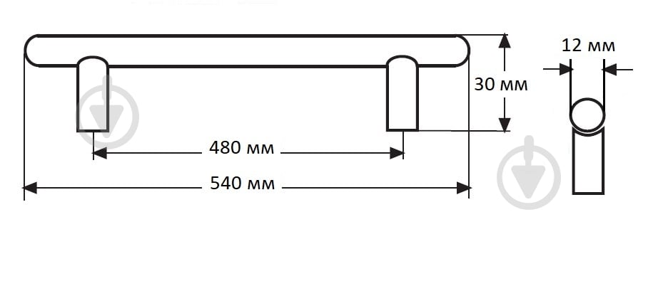 Меблева ручка рейлінгова DC DR 10A/480 G2 480 мм 92235 хром - фото 2