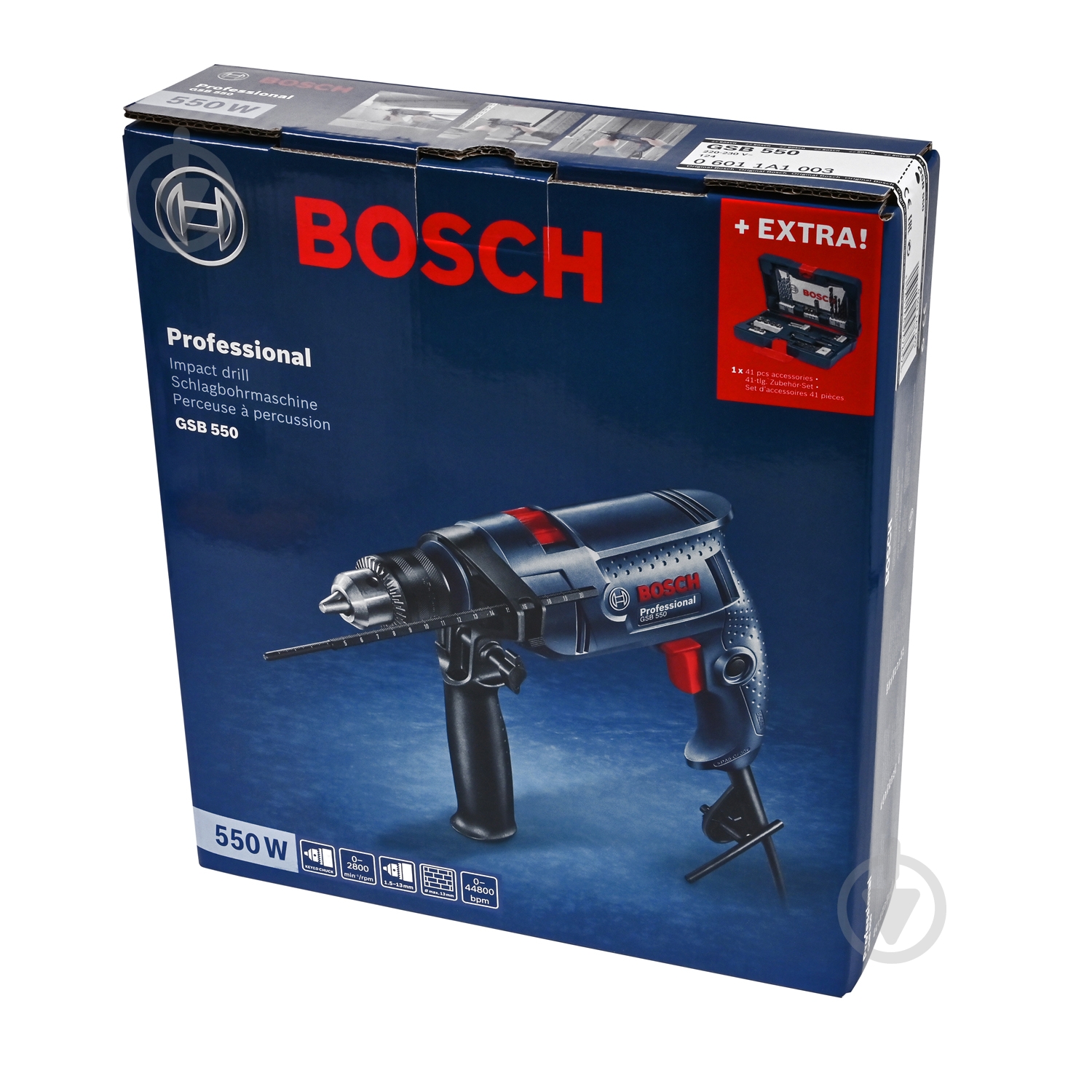 Дрель ударная с набором инструментов GSB 550 06011A1003 - фото 7