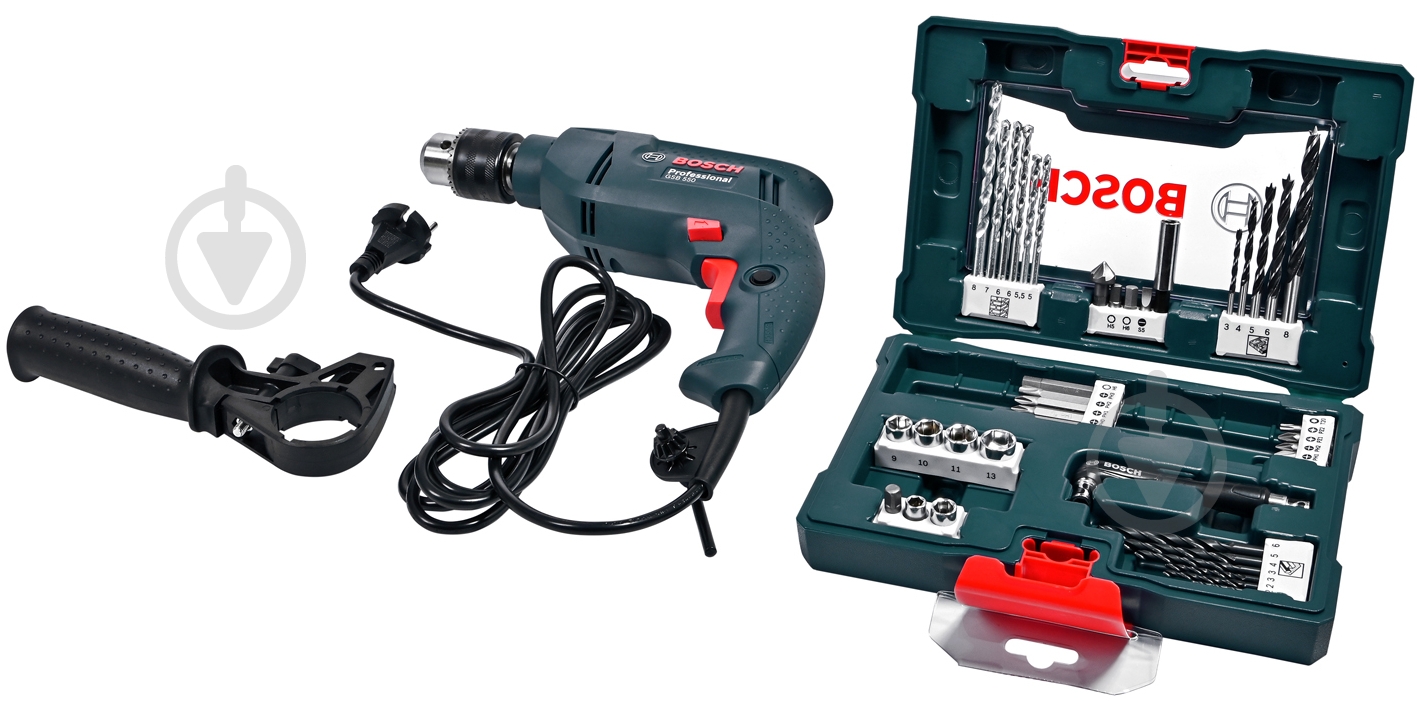 Дрель ударная с набором инструментов GSB 550 06011A1003 - фото 1