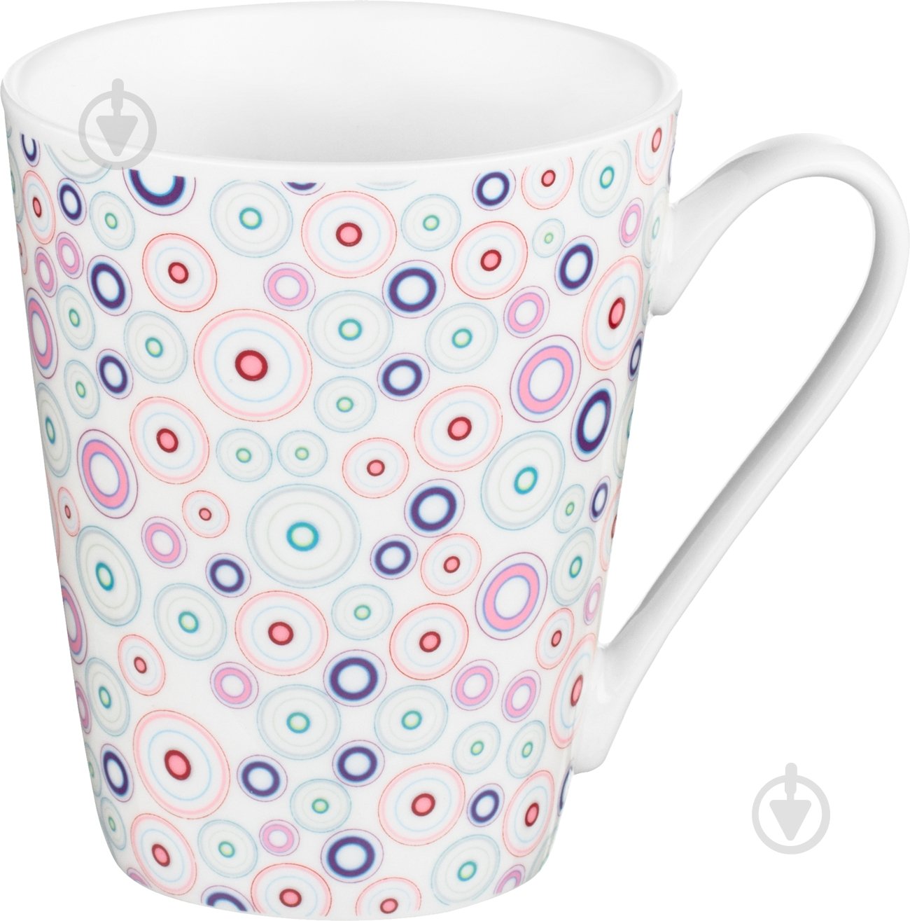 Чашка Ardesto Circles 320 мл белая с рисунком AR3427 - фото 1