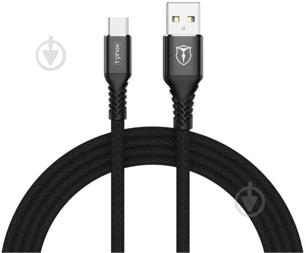 Кабель T-PHOX USB Type-C – USB 2 м черный (T-C814(2) black) - фото 1 Кабель T-PHOX USB Type-C – USB 2 м черный (T-C814(2) black) - фото 1