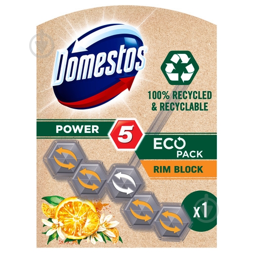 Туалетный блок Domestos Power 5. Цветы мандарина 68375110 - фото 1