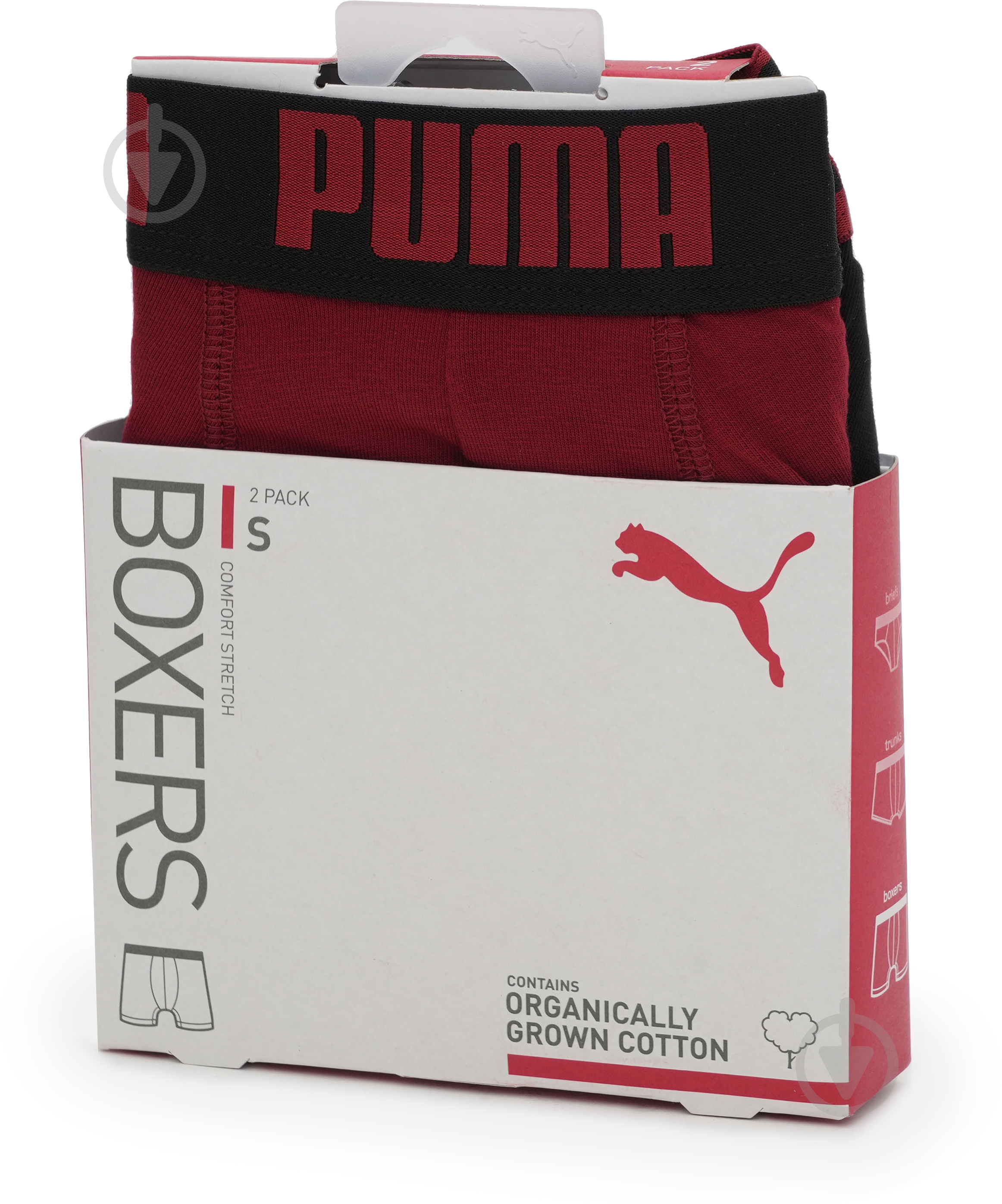 Трусы мужские Puma MEN EVERYDAY BASIC BOXER 2P 93832025 L красный/черный - фото 7