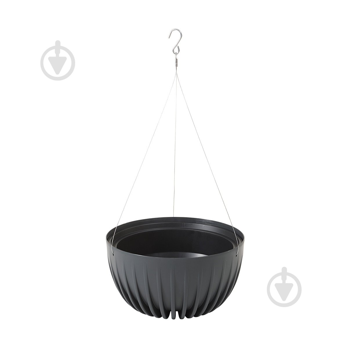 Кашпо підвісне пластик MIRA BOWL 30х16 см круглий антрацит 6,3 л Ламела (9829774) - фото 1