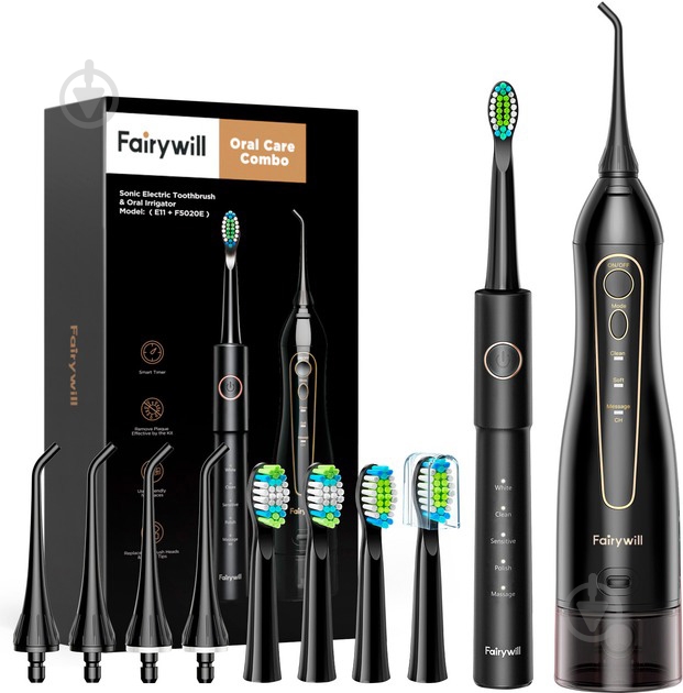 Электрическая зубная щетка Fairywill E11 + ирригатор Fairywill F5020E - фото 1 Электрическая зубная щетка Fairywill E11 + ирригатор Fairywill F5020E - фото 1