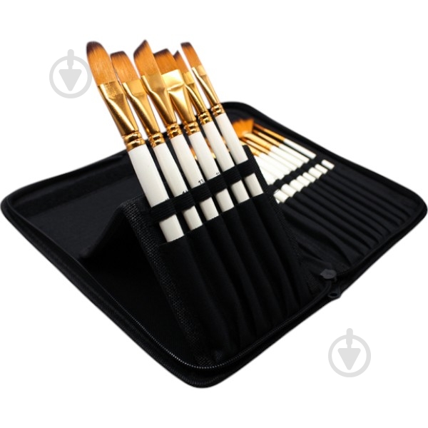 Набір професійних пензликів нейлонових 15 шт. Brushme - фото 1 Набір професійних пензликів нейлонових 15 шт. Brushme - фото 1