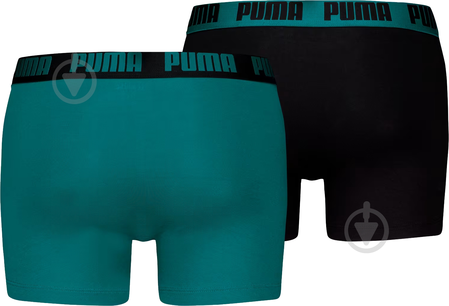 Трусы мужские Puma MEN EVERYDAY BASIC BOXER 2P 93832021 S зеленый/черный - фото 2
