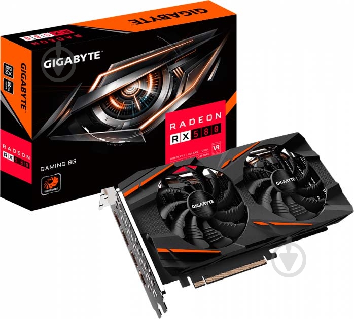 Відеокарта Gigabyte RX 580 8GB GDDR5 256bit (GV-RX580GAMING-8GD V2) - фото 1 Відеокарта Gigabyte RX 580 8GB GDDR5 256bit (GV-RX580GAMING-8GD V2) - фото 1