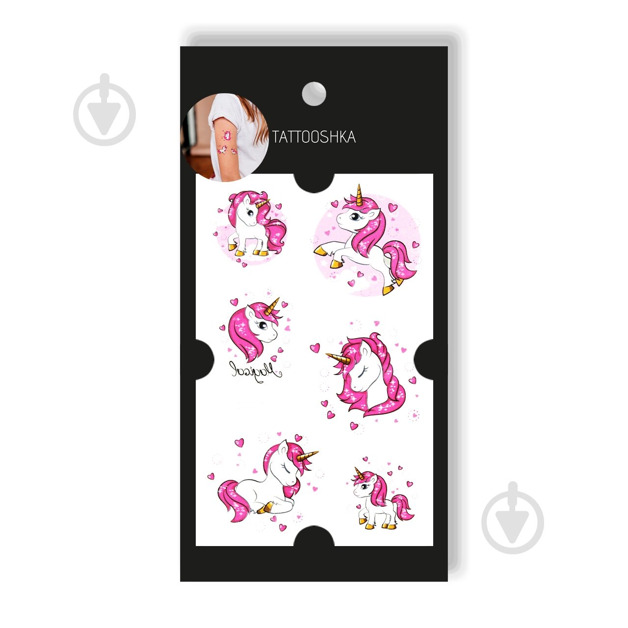 Тату временное TATOOSHKA Розовый единорог - фото 1