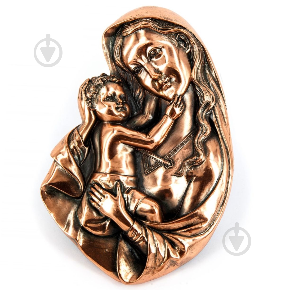 Статуэтка Classic Art Барельеф Дева Мария T1554 20х14х3 см медный - фото 1