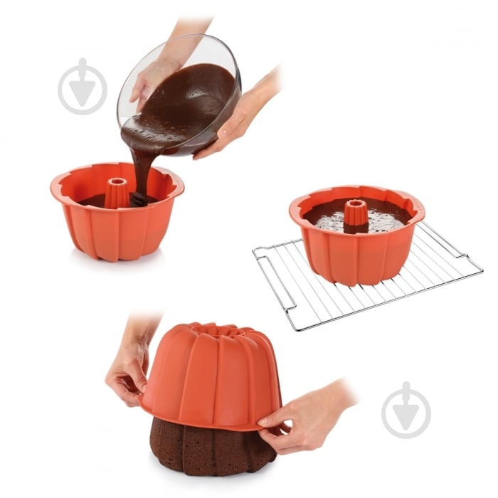 Форма для выпекания кекса Tescoma Delicia Silicon Prime Клин 23 см 629415 - фото 3 Форма для выпекания кекса Tescoma Delicia Silicon Prime Клин 23 см 629415 - фото 3