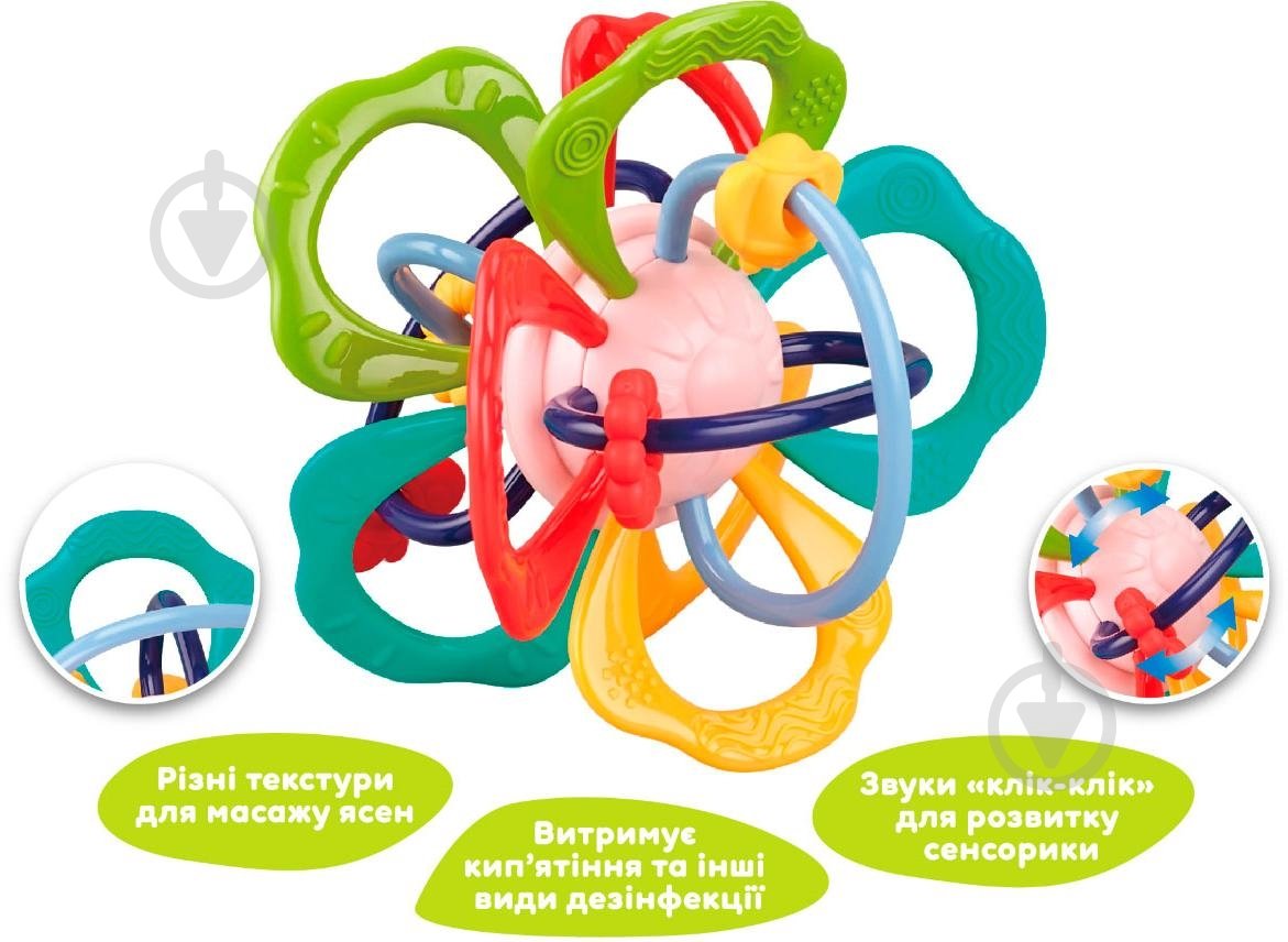 Іграшка Kiddi Smart прорізувач Kiddi Smart Барвиста квітка DM321-UA - фото 3