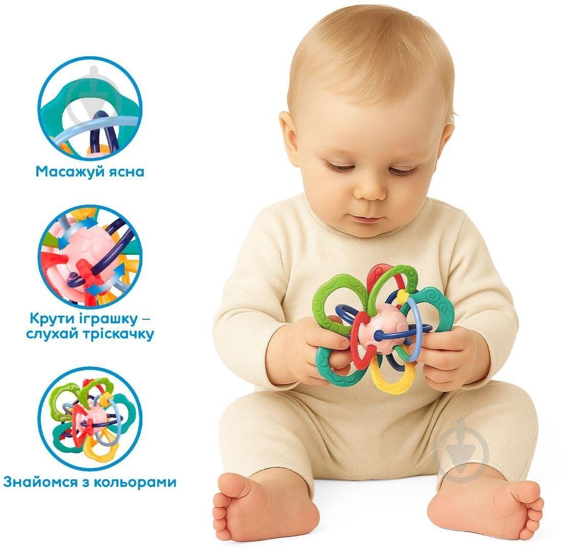 Іграшка Kiddi Smart прорізувач Kiddi Smart Барвиста квітка DM321-UA - фото 4