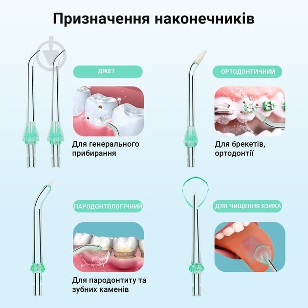 Ирригатор h2ofloss HF-10 Mini (H2O-HF10-green) - фото 8 Ирригатор h2ofloss HF-10 Mini (H2O-HF10-green) - фото 8