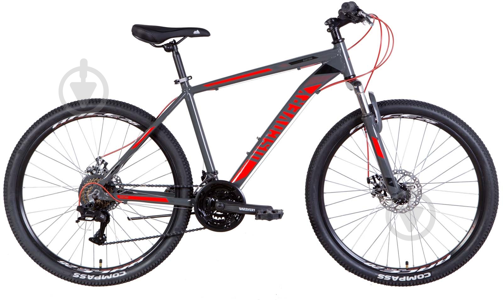 Велосипед Discovery 26" 18"(46 см) BASTION OPS-DIS-26-518 сіро-червоний - фото 1