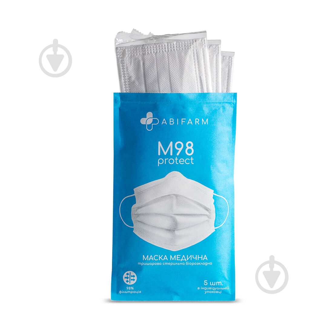Маска Abifarm M98 3-слойная 5 шт./уп. - фото 2 Маска Abifarm M98 3-слойная 5 шт./уп. - фото 2