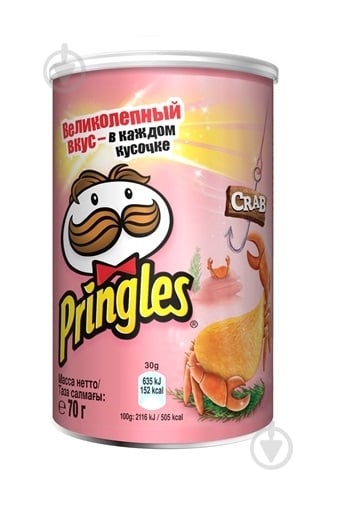 Чипсы Pringles со вкусом краба 70 г - фото 1 Чипсы Pringles со вкусом краба 70 г - фото 1