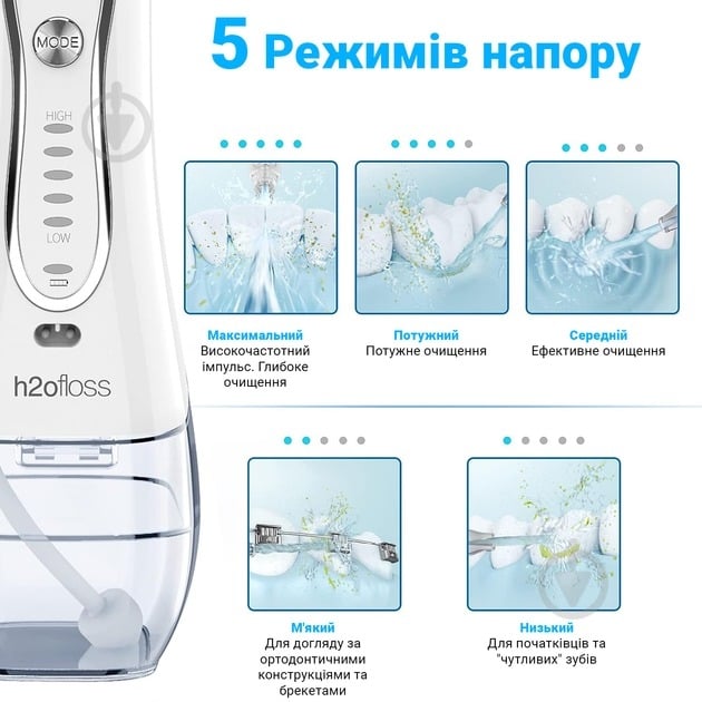 Ирригатор h2ofloss H2O-HF6Р-white - фото 6
