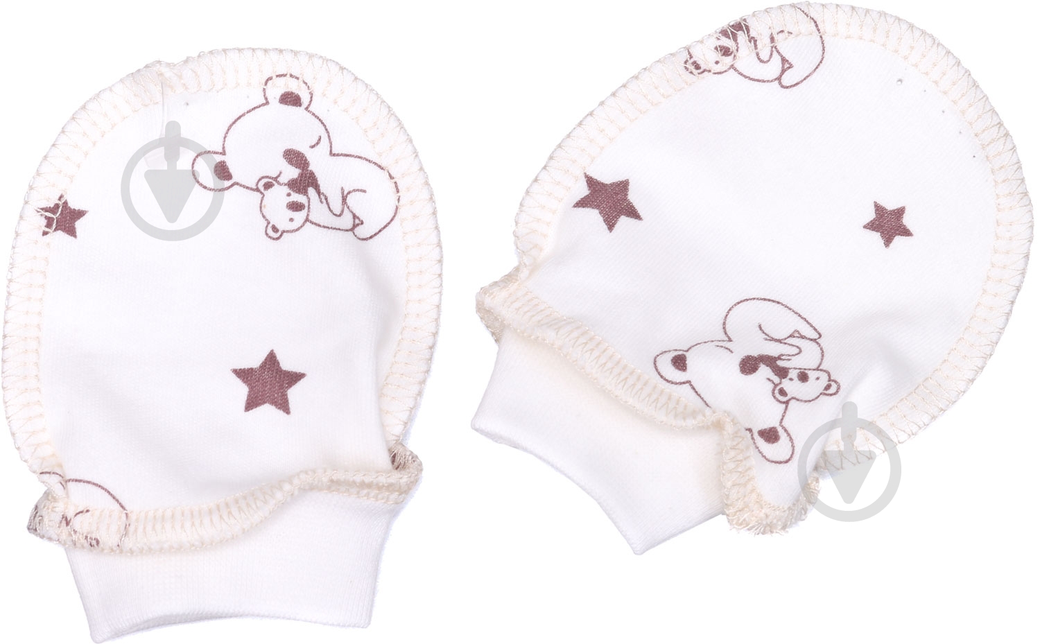 Перчатки Bambinelli 0-3 месяца Медвежонок белый с рисунком - фото 1