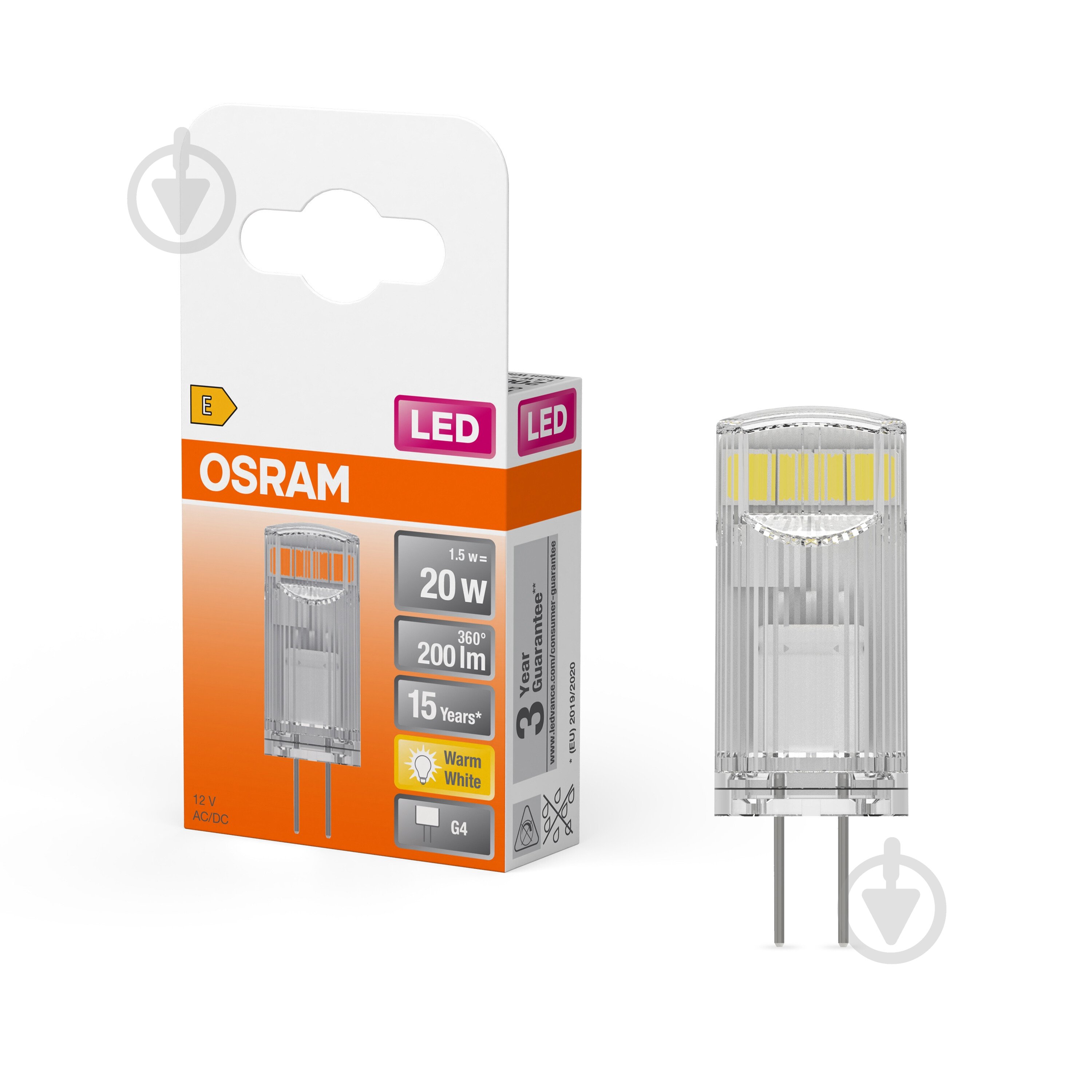 Лампа світлодіодна Osram LED PIN 20 1,7 Вт капсульна G4 12 В 2700 К - фото 3