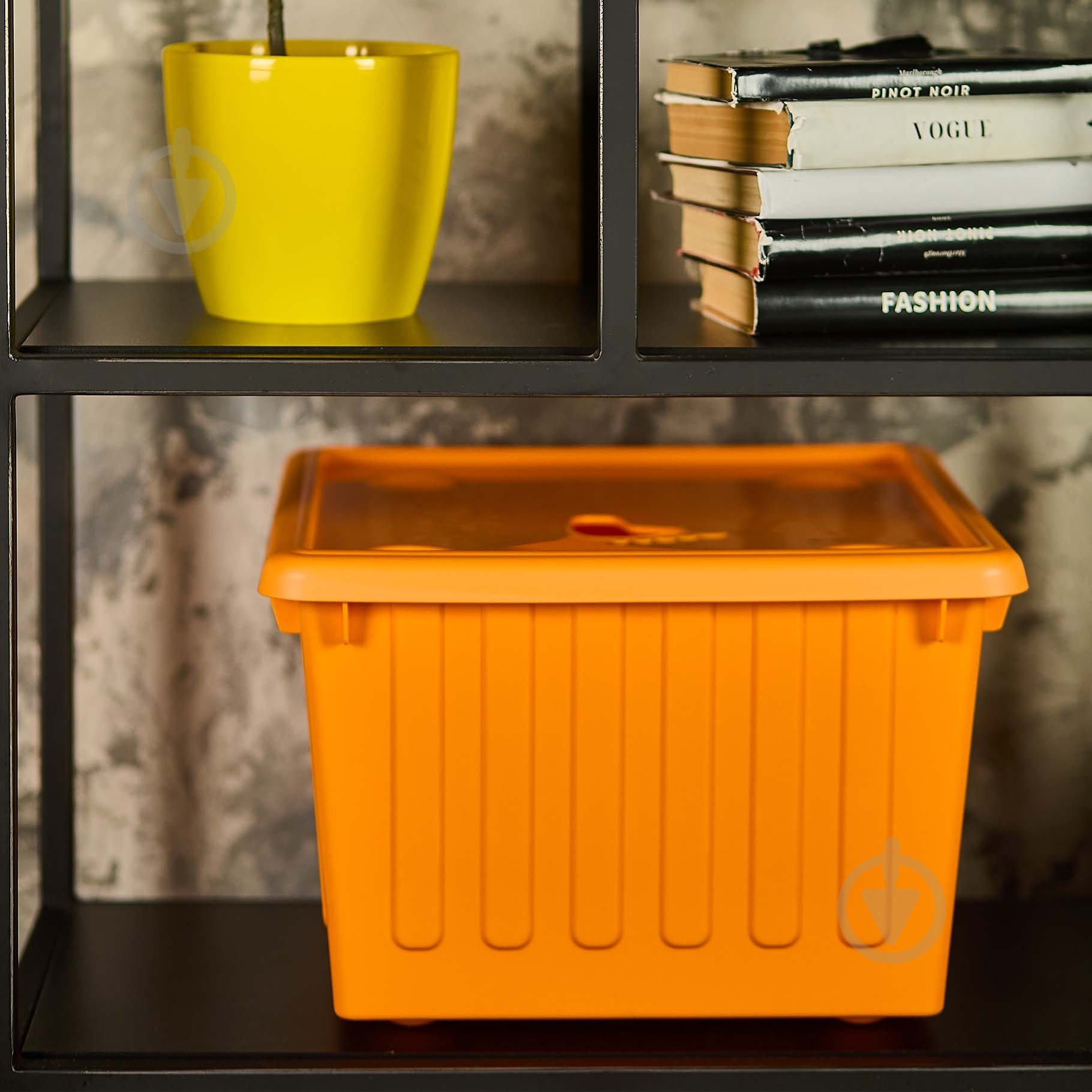 Контейнер для зберігання із кришкою Алеана 122043 з кришкою 25 л помаранчевий 270x395x395 мм - фото 2