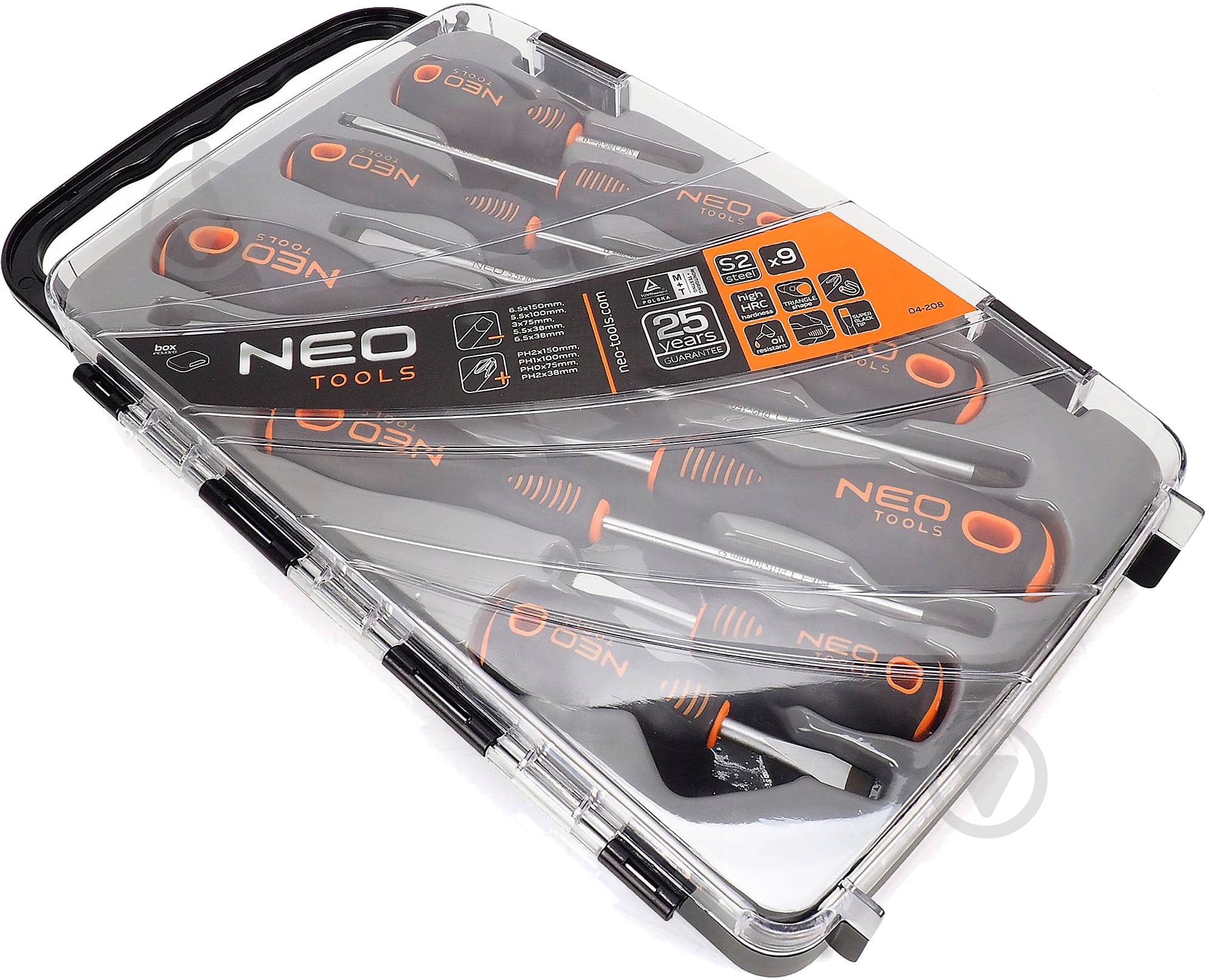 Набір викруток NEO tools S2 9 шт. 04-208 - фото 7 Набір викруток NEO tools S2 9 шт. 04-208 - фото 7